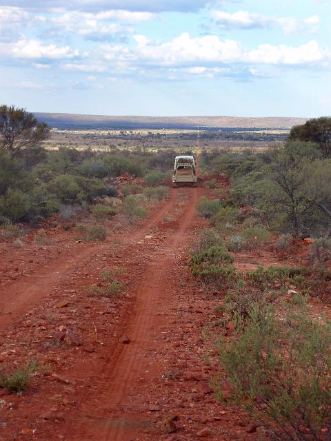 a 4x4 on remote outback desert track