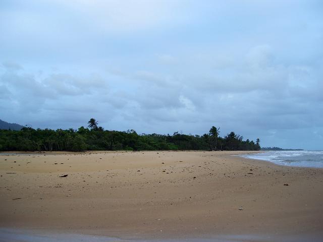 stormy clounds over the beach at mission beach, north queensland