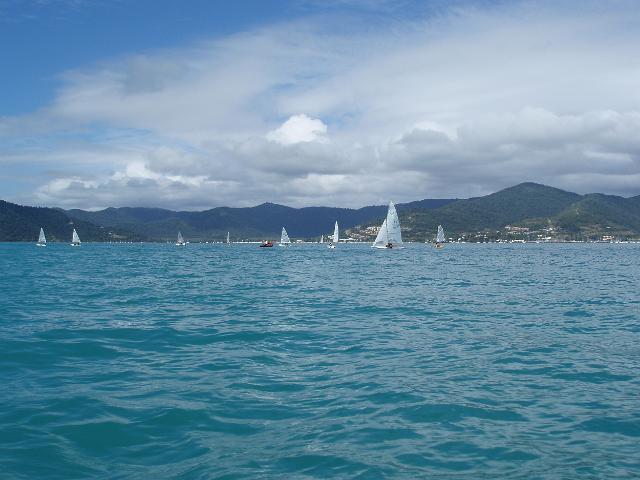 sailing small boats at airlie beach, whitsunday coast, queensland,