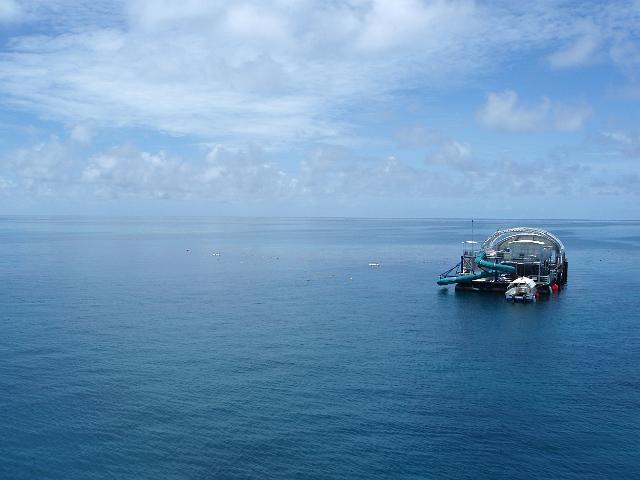 a nuckle reef diving pontoon on the great barrier reef, queensland