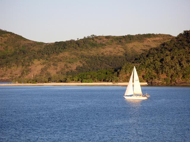 a sailing yacht in the whitsunday islands, queensland, australia