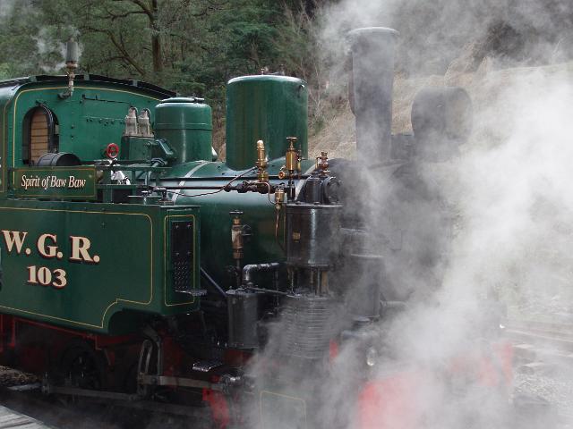 steam locomotive the spirit of baw bar on the walhalla goldfields historic railway