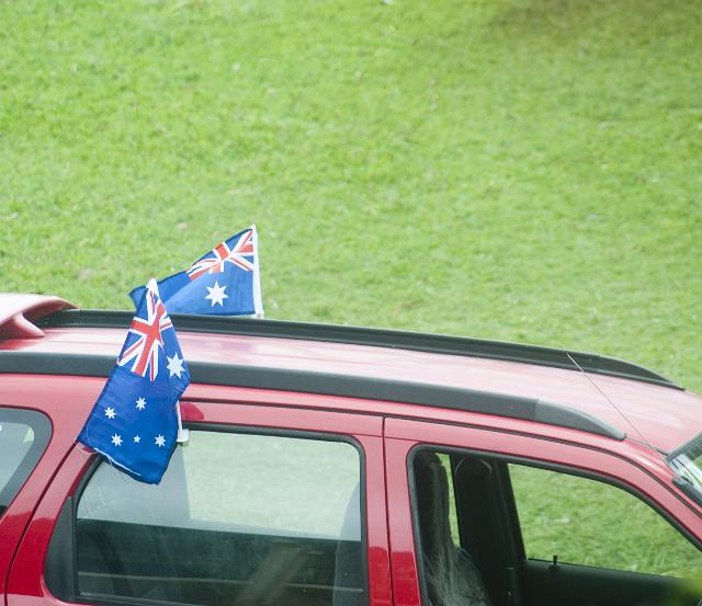 a car decorated with australian flags to celebrate australia day