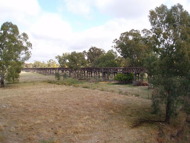 historic old rail bridge across the Murrumbidgee River, Gundagai