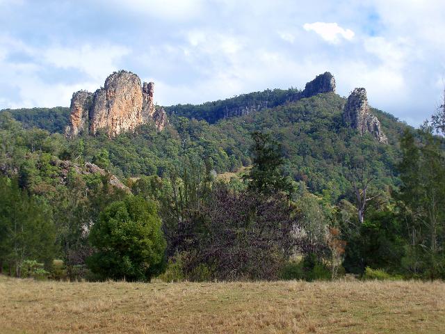 eroded remains of volcanic rhyolite near the town of nimbin, new south wales known as the nimbin rocks