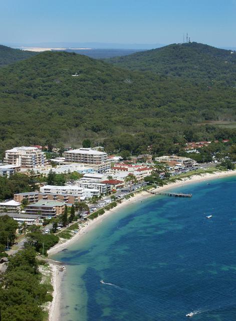 looking down on shoal bay from the tomaree Head lookout