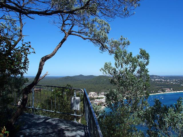 looking down on shoal bay from tomaree heads, port stephen, new south wales