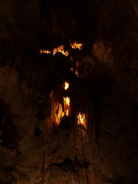 an old ladder used to access rock formations inside the Wombeyan Caves