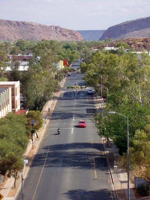 a view of alice springs looking towards 'the gap'