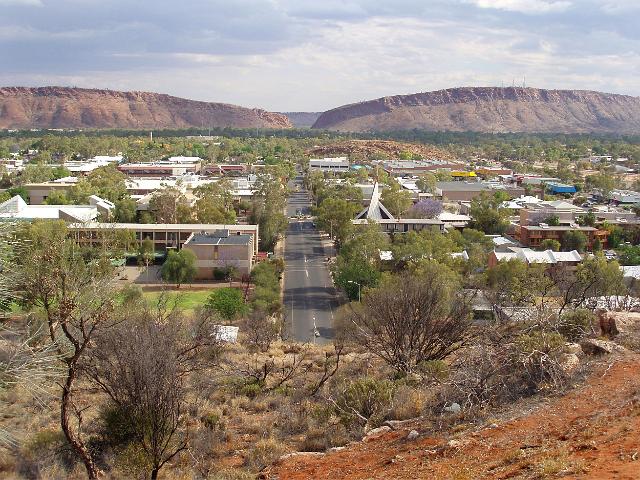 a view of the town of alice in australis red centre
