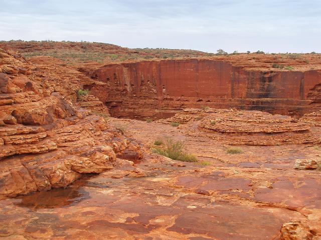 a view of the sheer vertical cliffs on the rim of kings canyon near the lost city