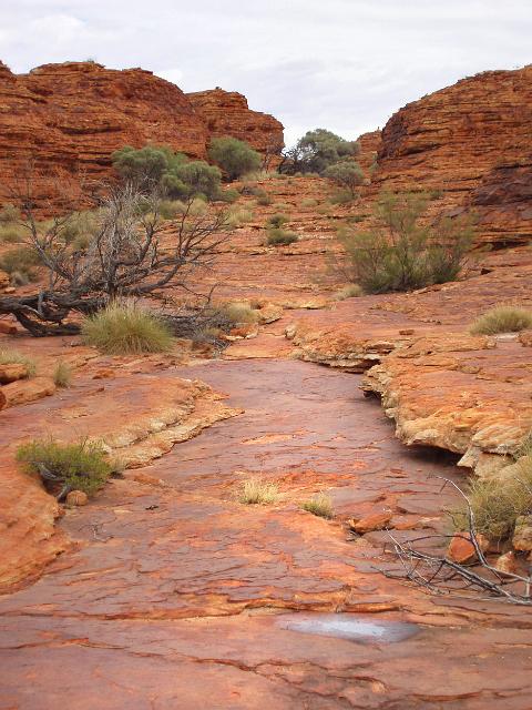 tootpath through the weathered rock domes of the kings canyon lost city