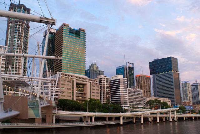 Modern architecture of central Brisbane, Queensland, Australia on the banks of the Brisbane River