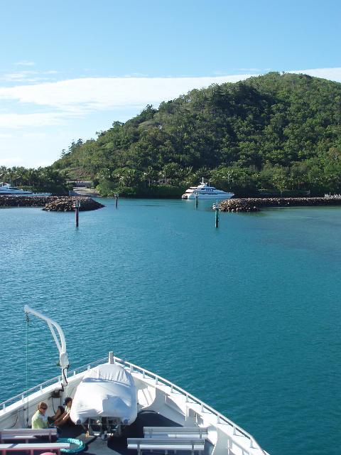arriving at heyman island marina on a ferry