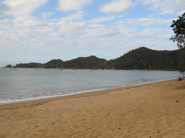 boats moored and at anchor off the coast of horseshoe bay magnetic island