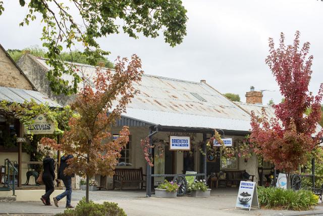 Quaint historic town of Hahndorf, Adelaide Hills, South Australia with its German colonial architecture and leafy green vegetation