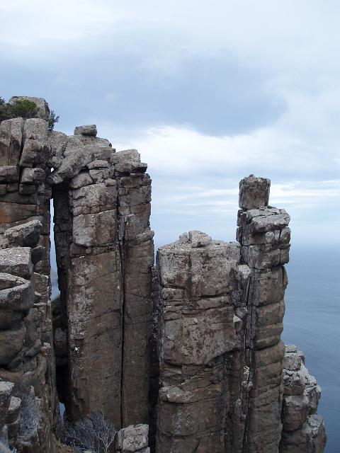 unusual rocks formations with sheer vertical drops, cape pillar, tasman peninsula