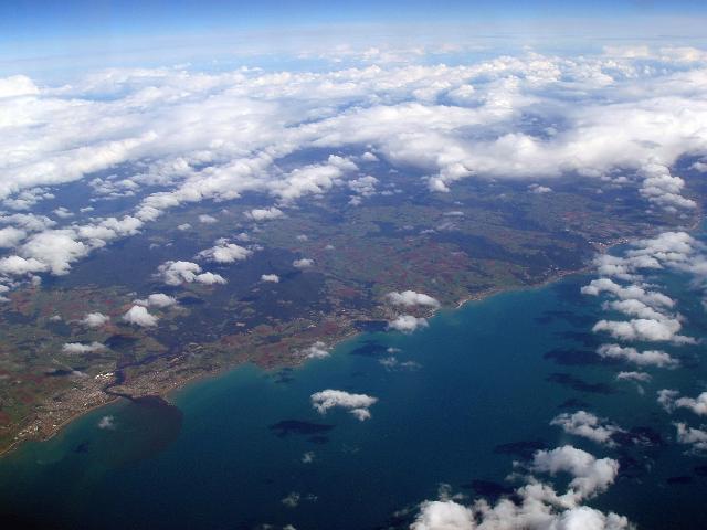 an aerial view of the north tasmania coastline from ulverstone towards burnie