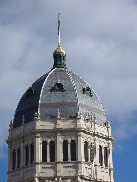 close up on the dome of the royal exhibition building in melbournes carlton gardens