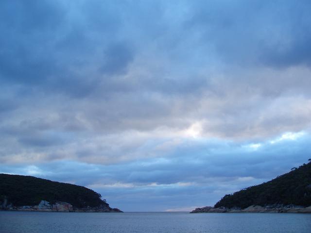 narrow gap in the headland creates a perfect natural harbour at refuge cove, wilsons promontory